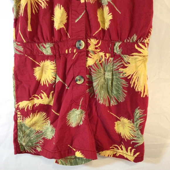 Free People Women’s Malibu Hawaiian Romper Maroon Size S P Boho Resort Vacation - Picture 5 of 10